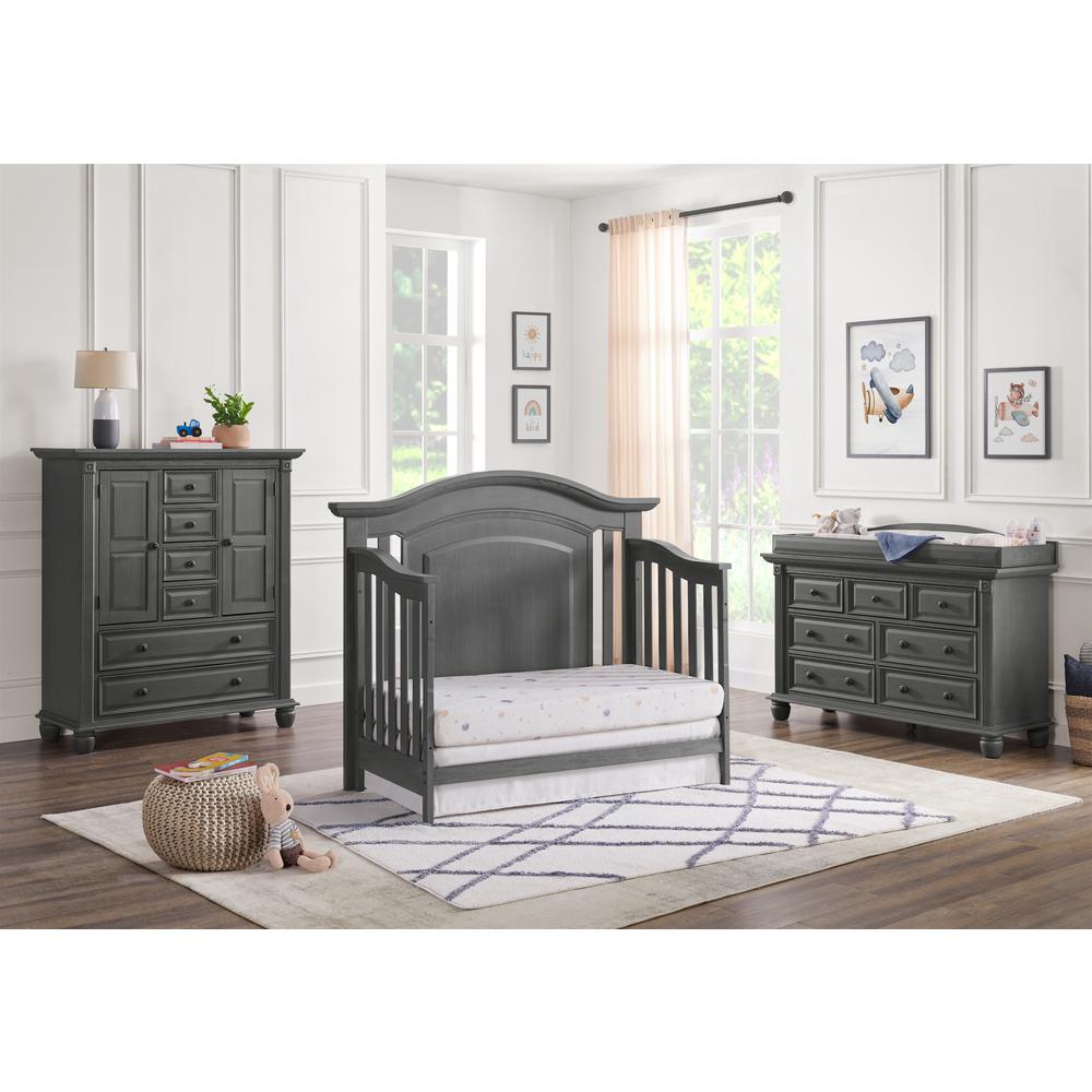 Oxford Baby London Lane 4 In 1 Convertible Crib Arctic Gray. Picture 11