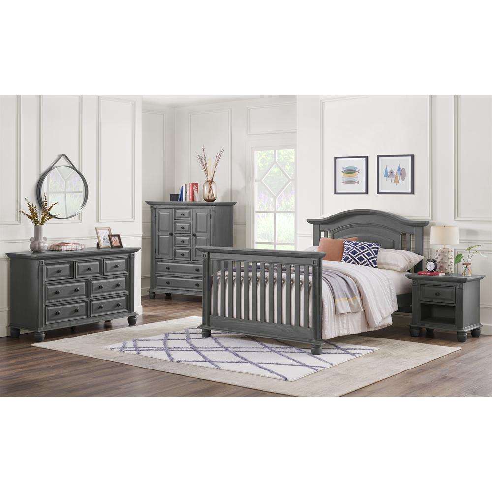 Oxford Baby London Lane 4 In 1 Convertible Crib Arctic Gray. Picture 12