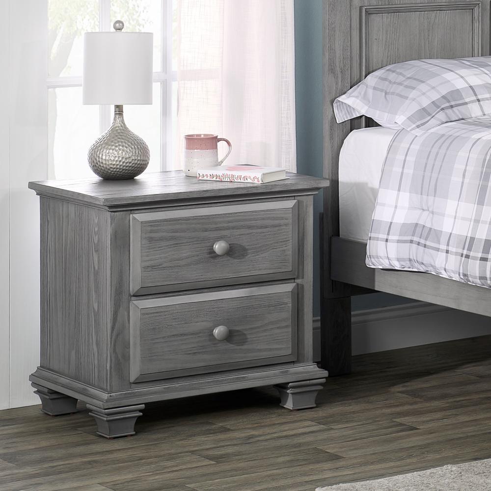 Oxford Baby Kenilworth 2 Dr Nightstand Graphite Gray. Picture 3