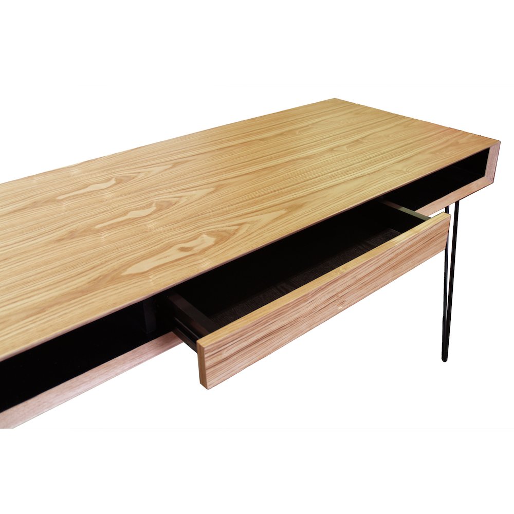 Marcus Desk, oak veneer table top with metal legs. Picture 4