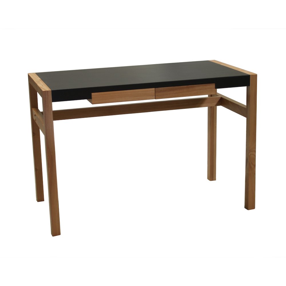 Rico deluxe desk, leather veneer top, solid wood frame. Picture 1