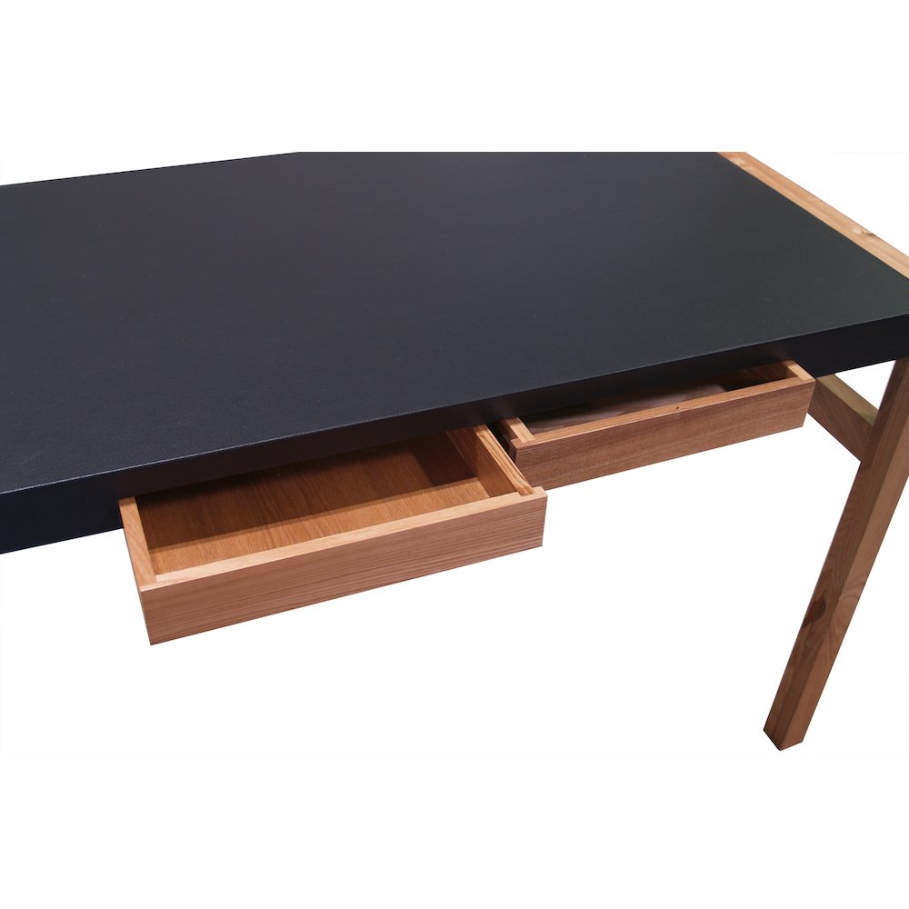 Rico deluxe desk, leather veneer top, solid wood frame. Picture 3