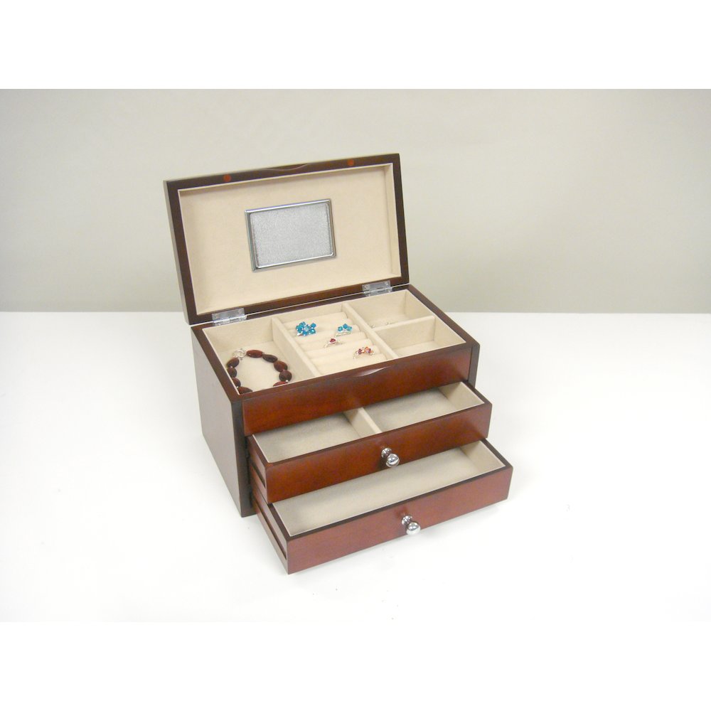 Bellissimo Collection, Genoa jewelry box
10w x 6d x 6.5h, dark cherry. Picture 5