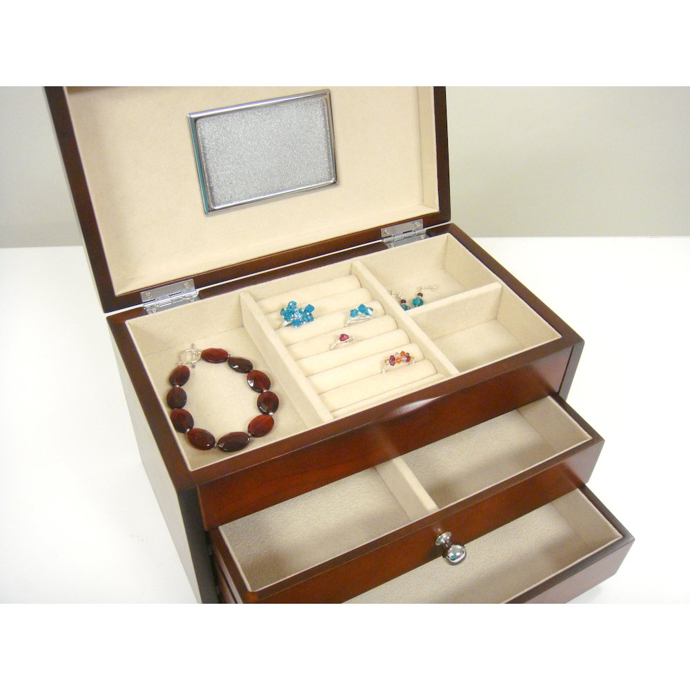 Bellissimo Collection, Genoa jewelry box
10w x 6d x 6.5h, dark cherry. Picture 6
