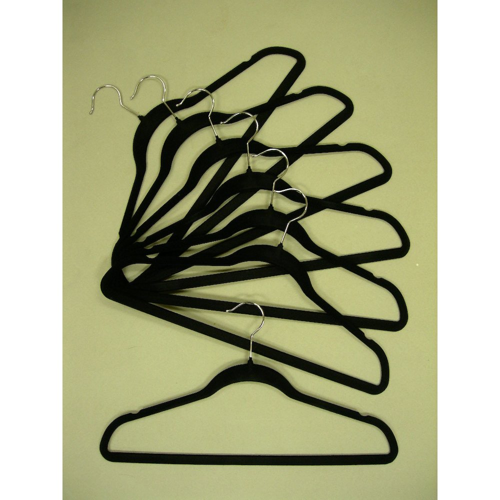 Velvet plastic hanger. Picture 1