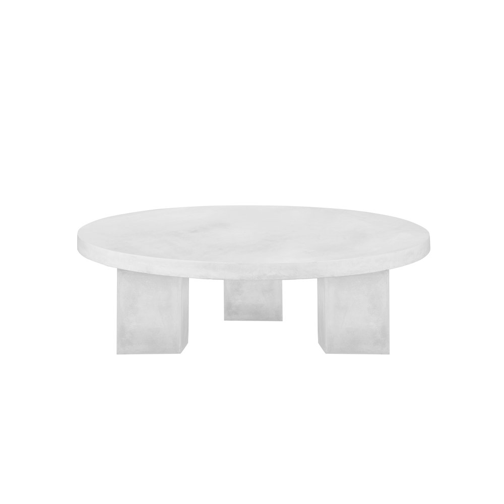 Ella Round Coffee Table Medium In Ivory Concrete. Picture 2