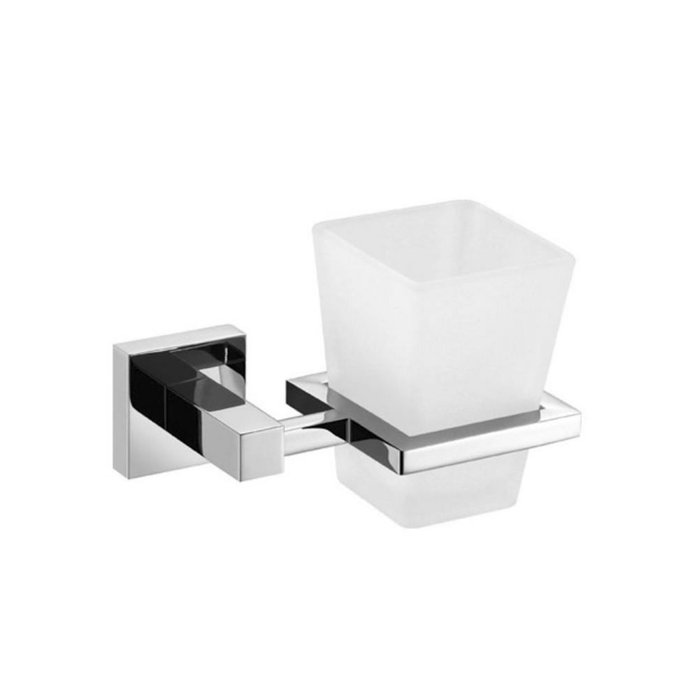 Aqua Piazza by KubeBath Frosted Glass Tumbler Holder. Picture 1