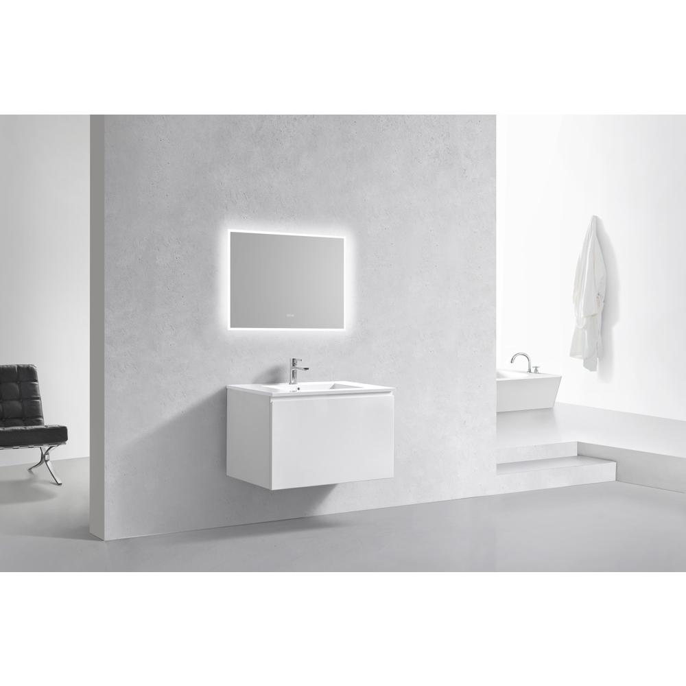 Balli 32'' Wall Mount Modern Bathroom Vanity in Gloss White Finish. Picture 2