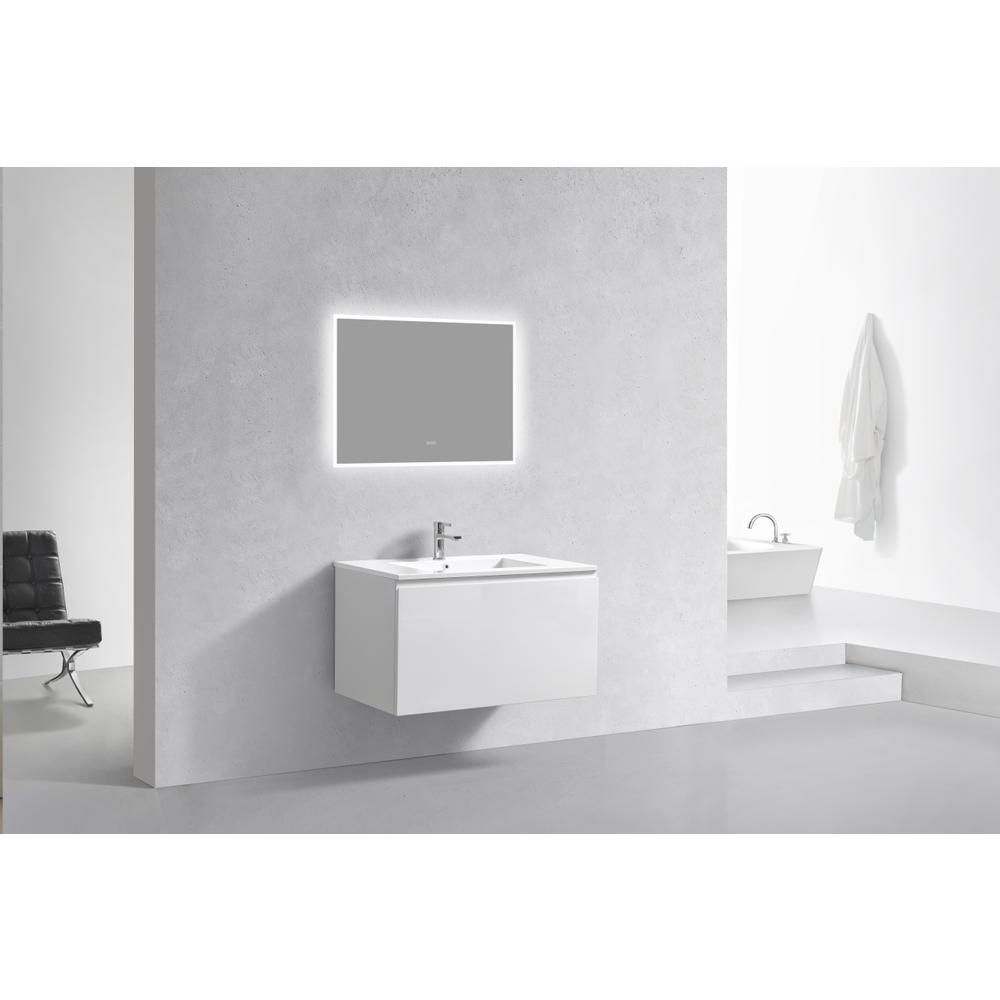 Balli 36'' Wall Mount Modern Bathroom Vanity in Gloss White Finish. Picture 2