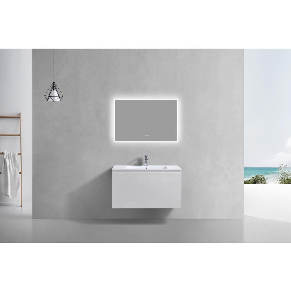 Balli 36'' Wall Mount Modern Bathroom Vanity in Gloss White Finish. Picture 3