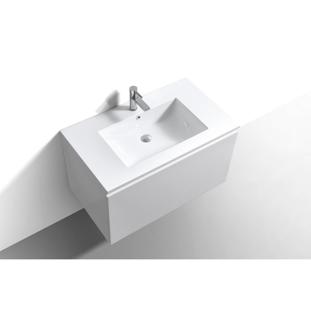 Balli 36'' Wall Mount Modern Bathroom Vanity in Gloss White Finish. Picture 4