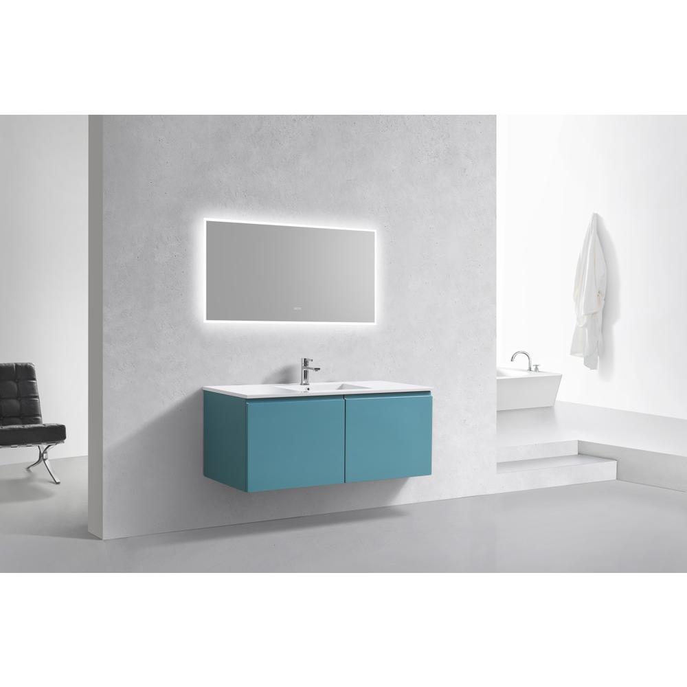 Balli 48'' Single Sink Wall Mount Modern Bathroom Vanity in Teal Green Finish. Picture 2
