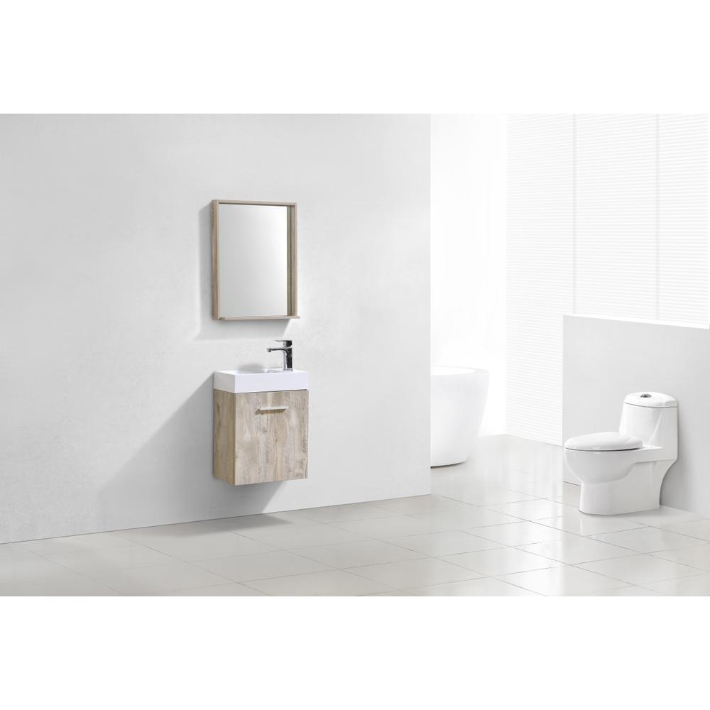 Bliss 18" Nature Wood Wall Mount Modern Bathroom Vanity. Picture 2