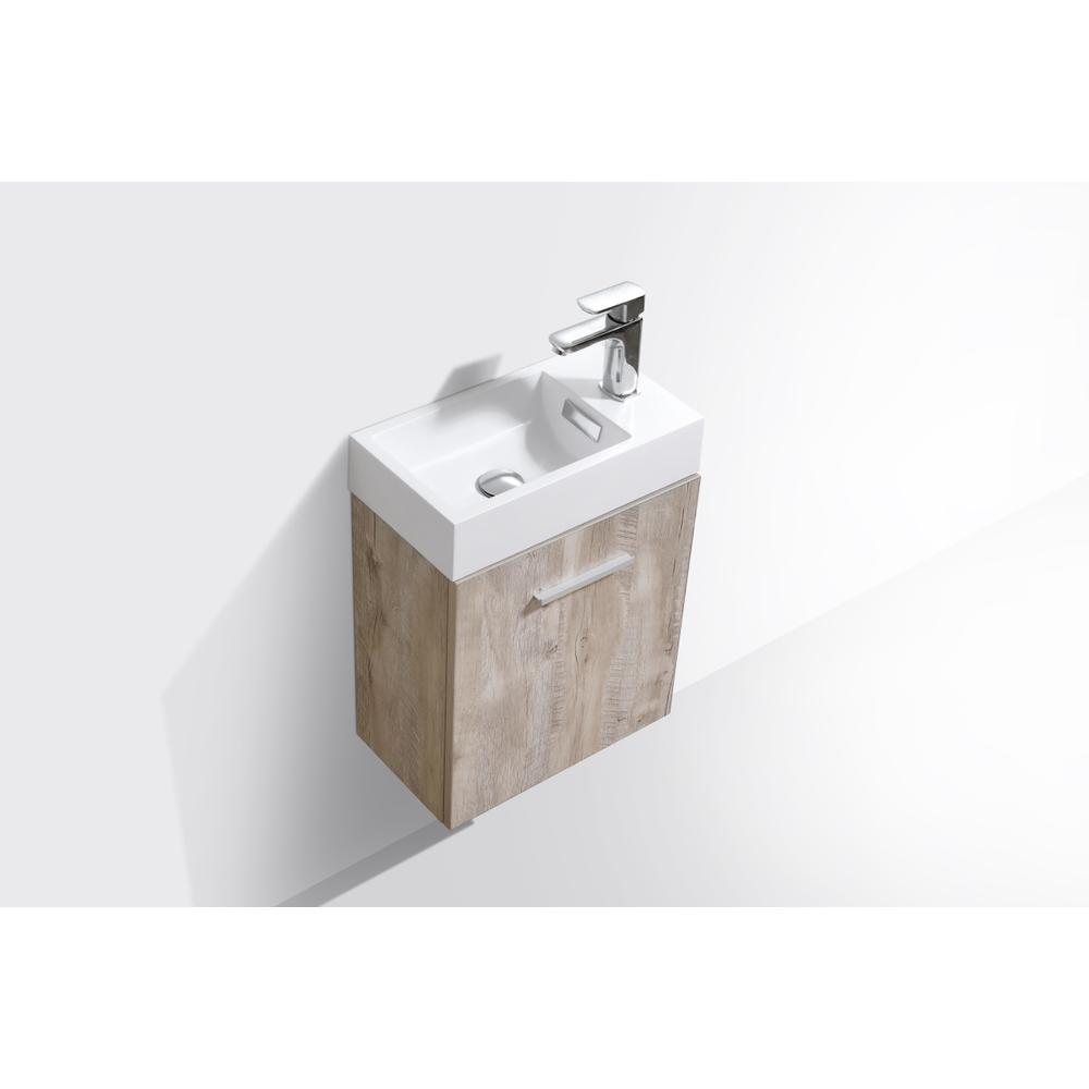 Bliss 18" Nature Wood Wall Mount Modern Bathroom Vanity. Picture 3