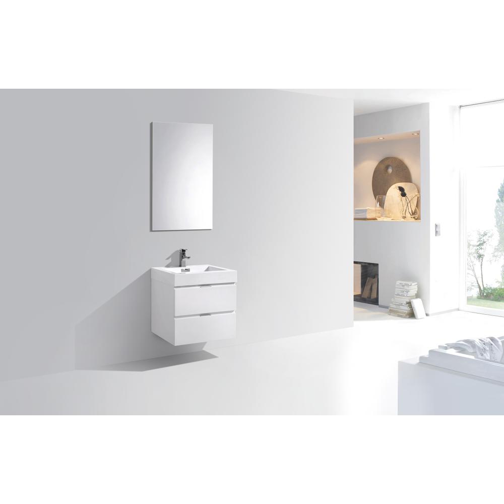 Bliss 24" High Gloss White Wall Mount Modern Bathroom Vanity. Picture 2