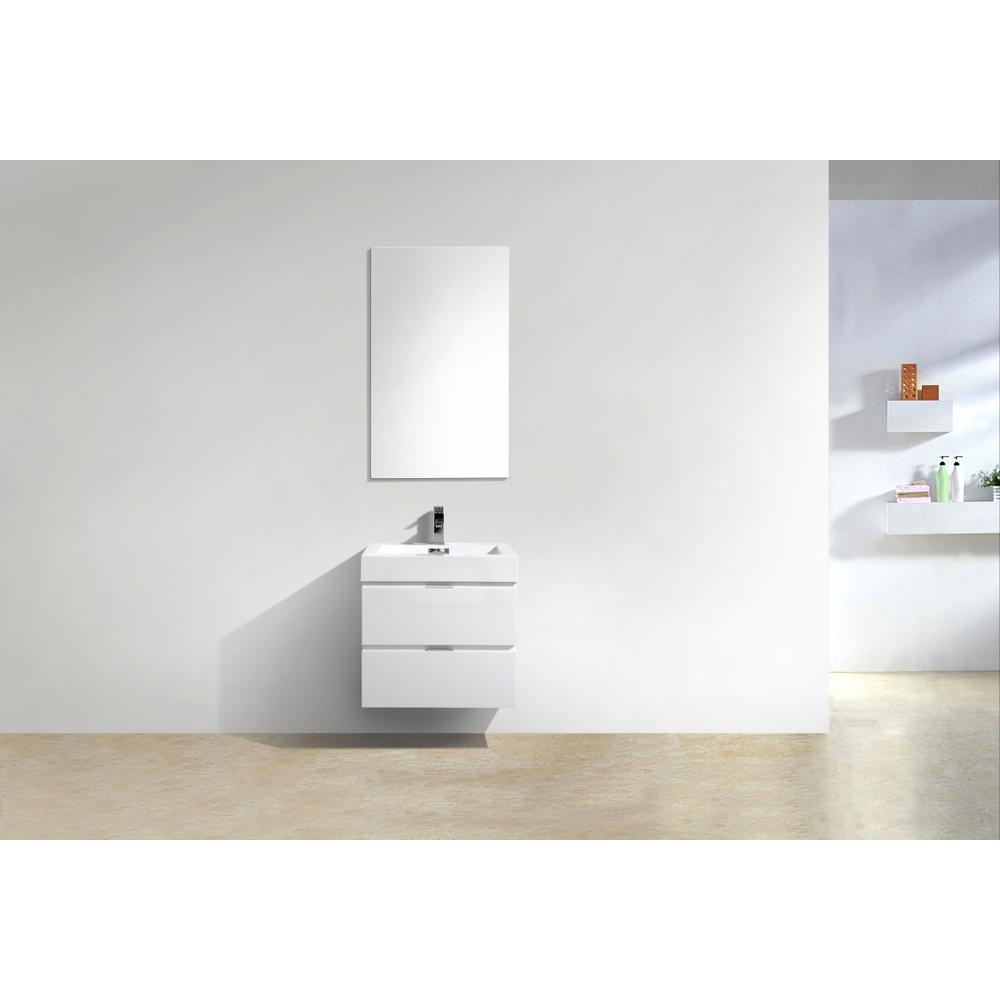 Bliss 24" High Gloss White Wall Mount Modern Bathroom Vanity. Picture 3