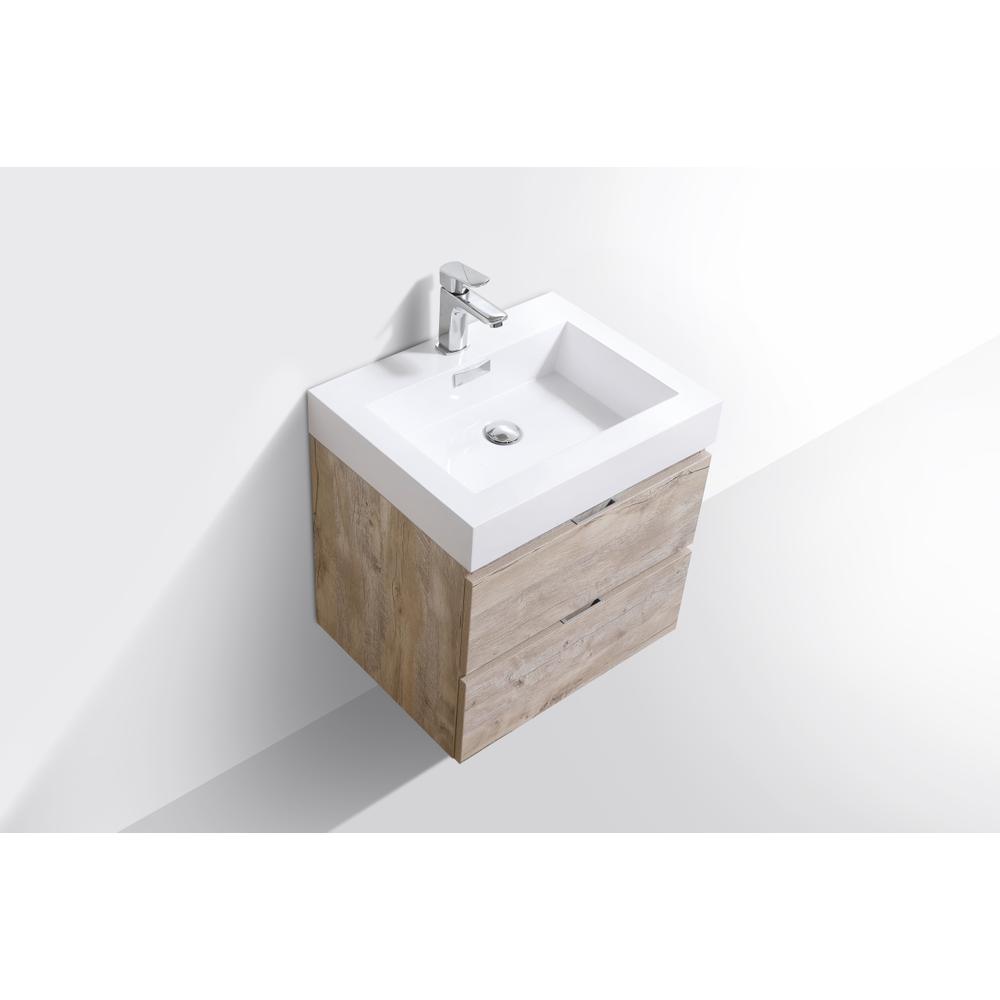 Bliss 24" Nature Wood Wall Mount Modern Bathroom Vanity. Picture 3