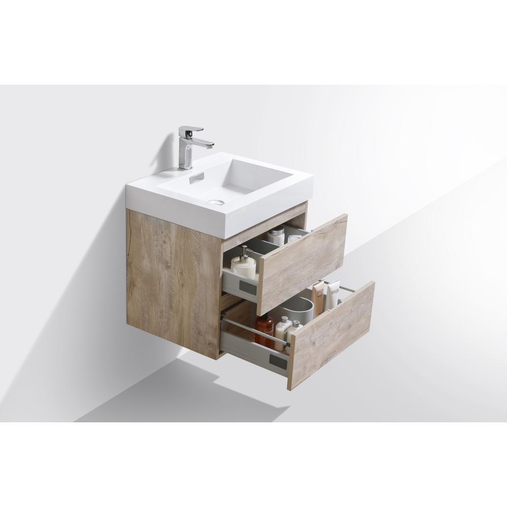 Bliss 24" Nature Wood Wall Mount Modern Bathroom Vanity. Picture 4