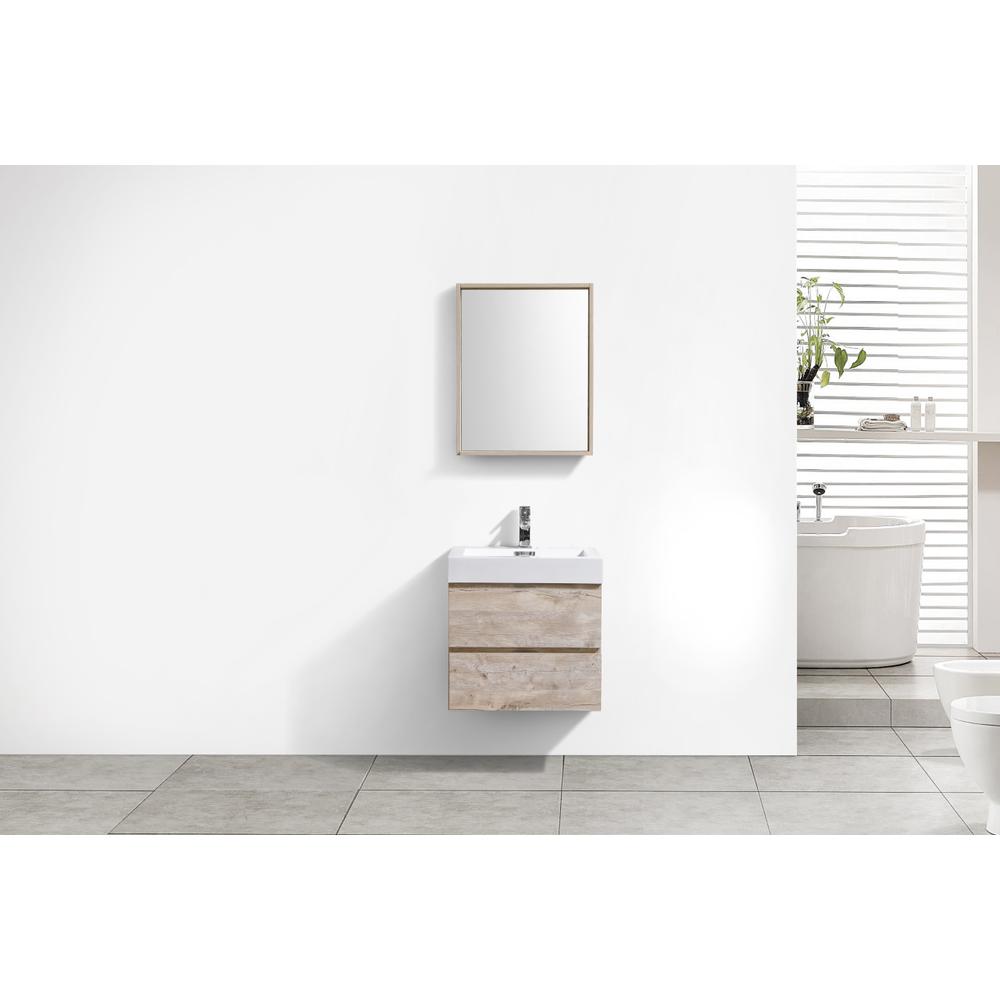 Bliss 24" Nature Wood Wall Mount Modern Bathroom Vanity. Picture 5