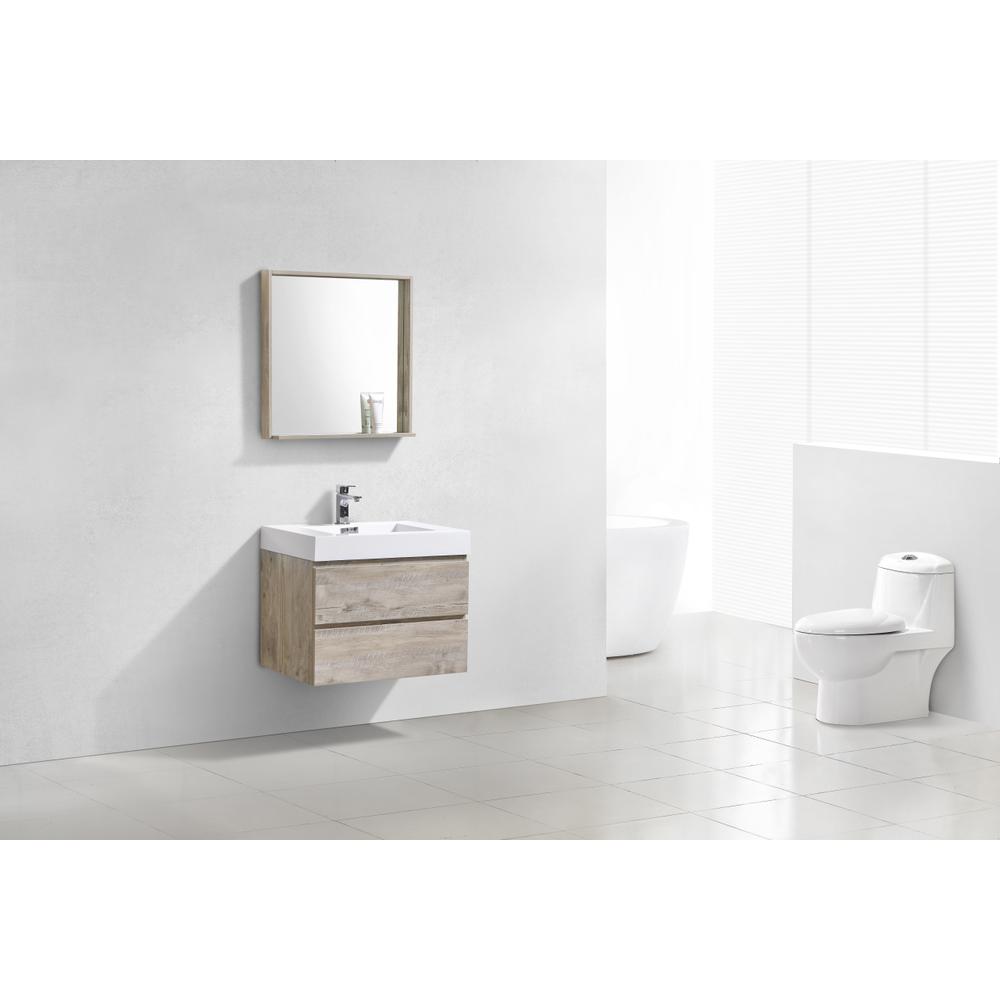 Bliss 30" Nature Wood Wall Mount Modern Bathroom Vanity. Picture 2