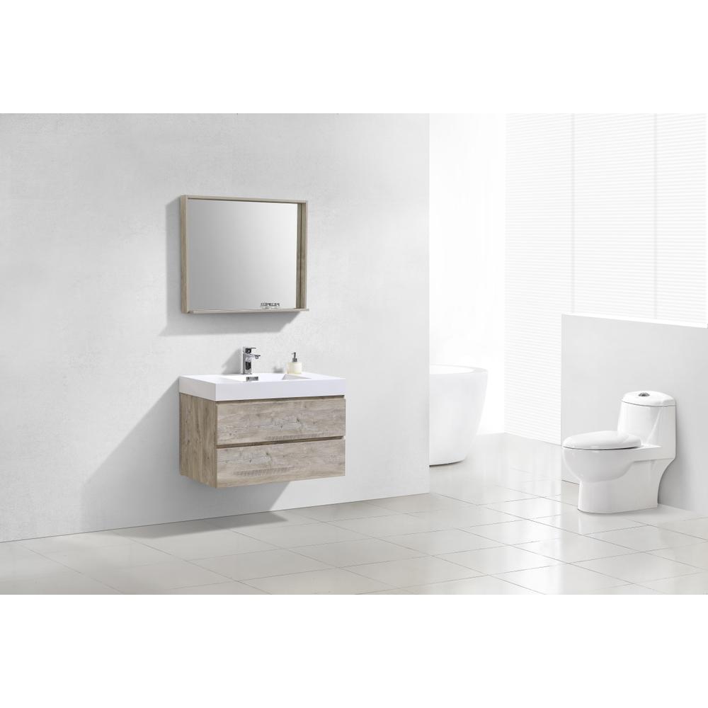 Bliss 36" Nature Wood Wall Mount Modern Bathroom Vanity. Picture 2