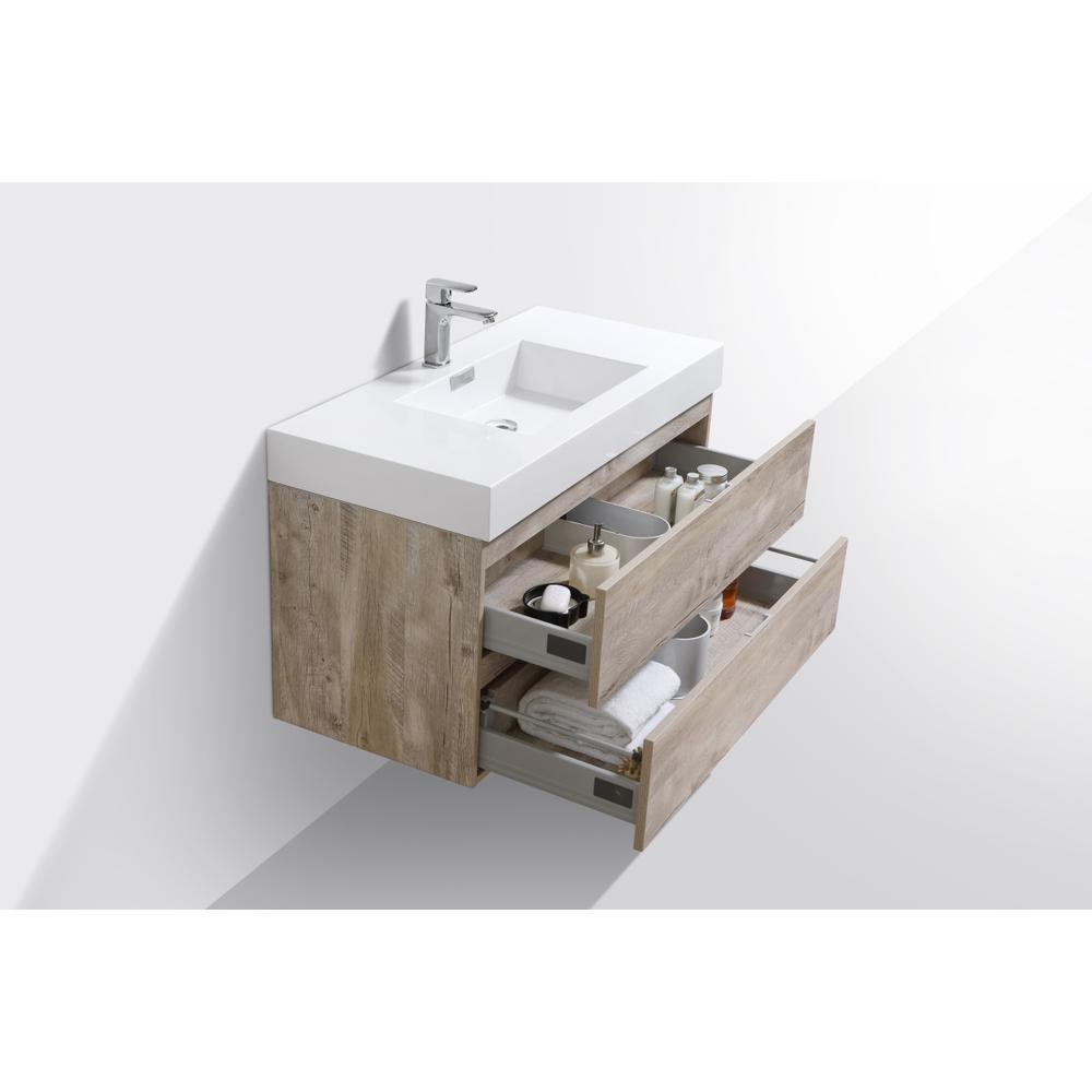 Bliss 40" Nature Wood Wall Mount Modern Bathroom Vanity. Picture 4