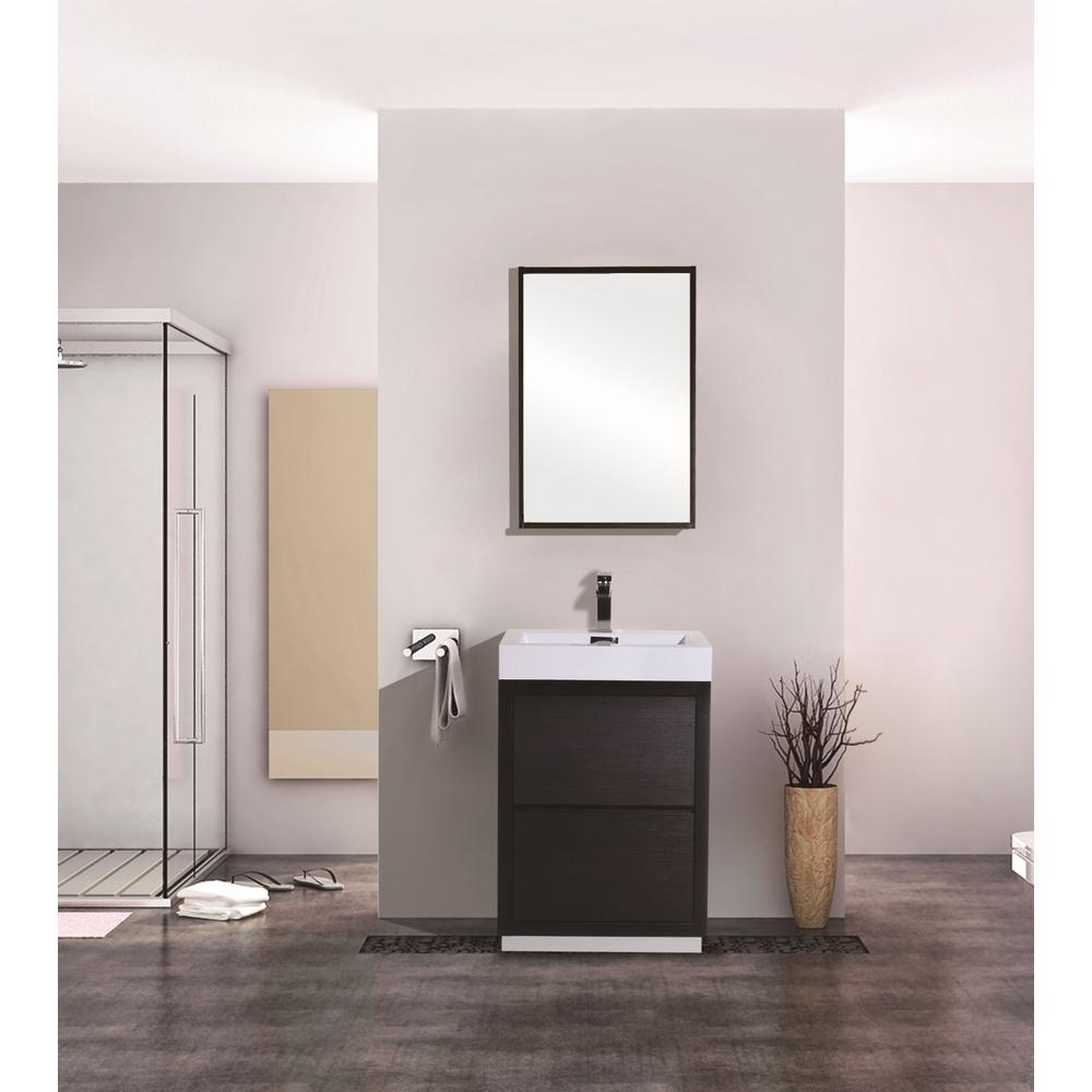 Bliss 24" Black Free Standing Modern Bathroom Vanity. Picture 2