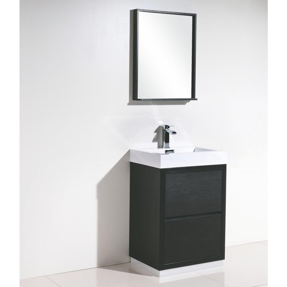 Bliss 24" Black Free Standing Modern Bathroom Vanity. Picture 3