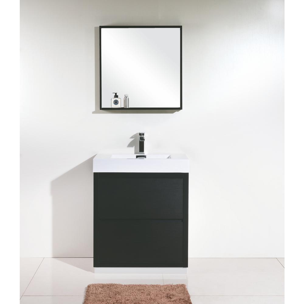 Bliss 30" Black Free Standing Modern Bathroom Vanity. Picture 2