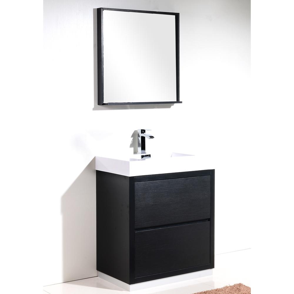 Bliss 30" Black Free Standing Modern Bathroom Vanity. Picture 3