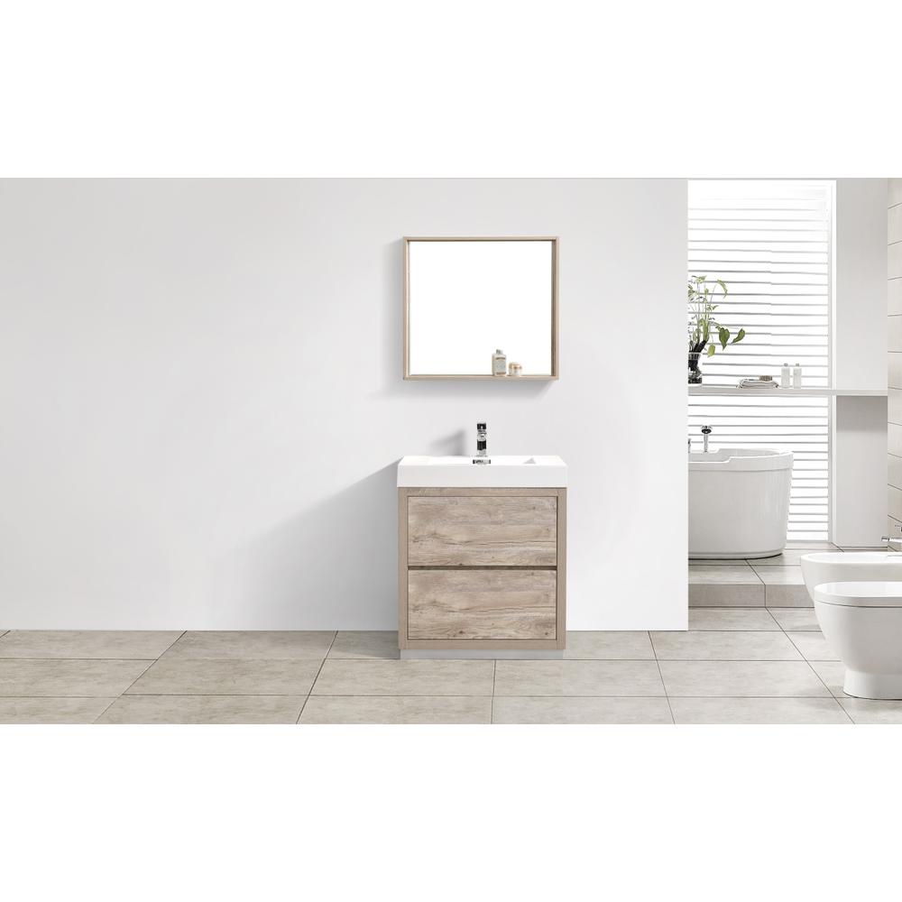 Bliss 30" Nature Wood Free Standing Modern Bathroom Vanity. Picture 2