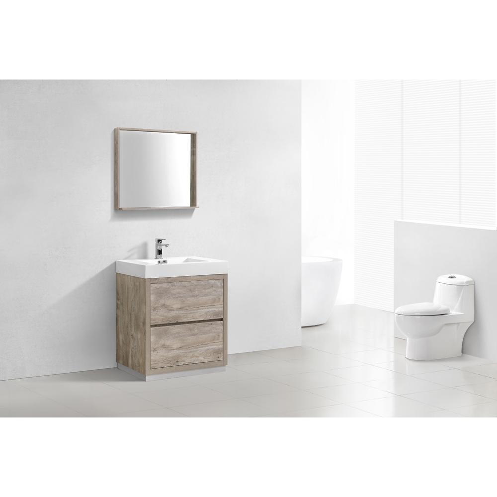 Bliss 30" Nature Wood Free Standing Modern Bathroom Vanity. Picture 3