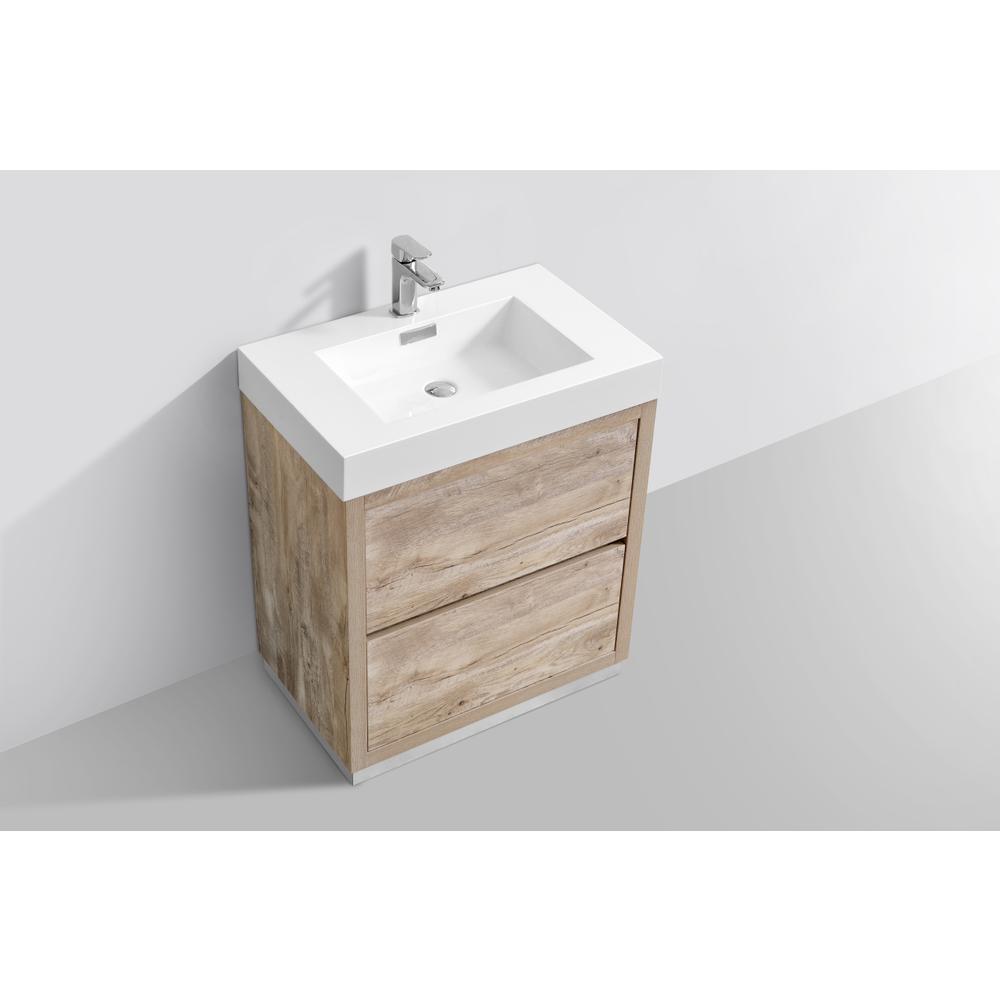 Bliss 30" Nature Wood Free Standing Modern Bathroom Vanity. Picture 4