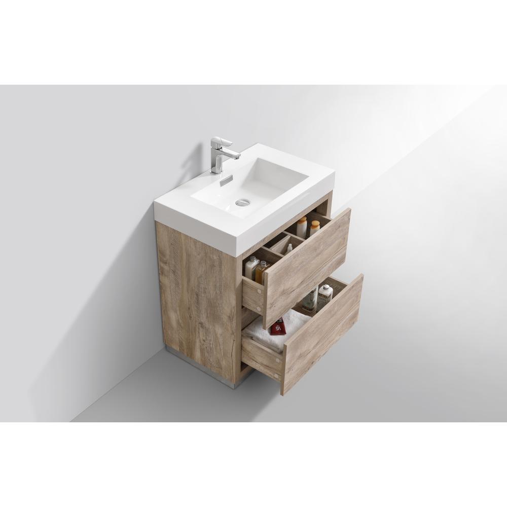 Bliss 30" Nature Wood Free Standing Modern Bathroom Vanity. Picture 5