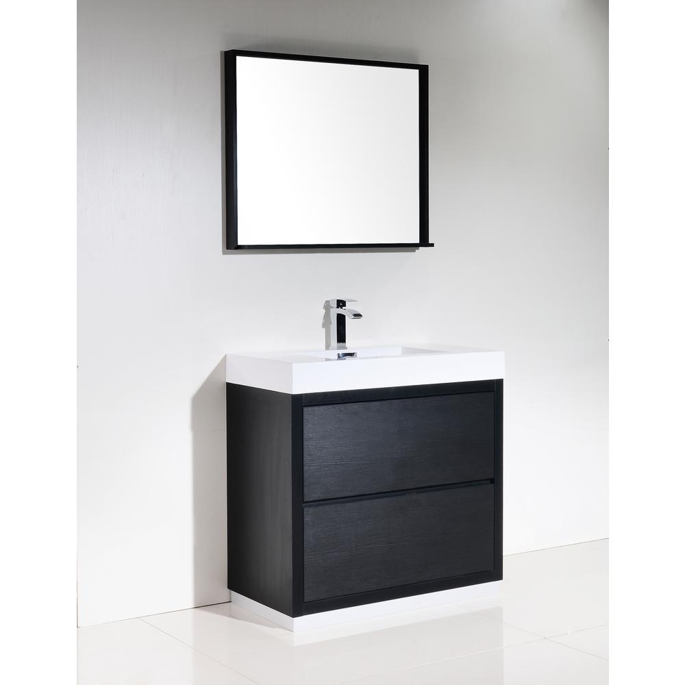 Bliss 36" Black Free Standing Modern Bathroom Vanity. Picture 3