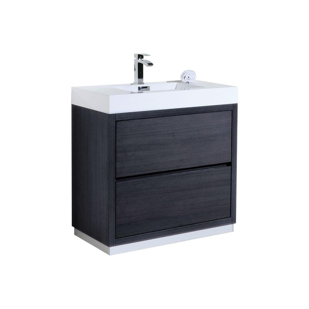 Bliss 36" Gray Oak Free Standing Modern Bathroom Vanity. Picture 1