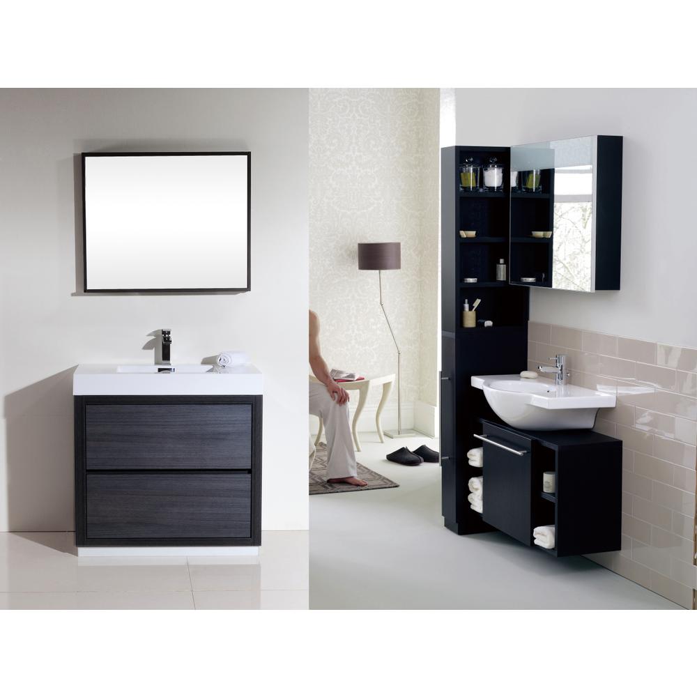 Bliss 36" Gray Oak Free Standing Modern Bathroom Vanity. Picture 2