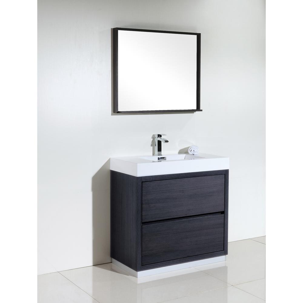 Bliss 36" Gray Oak Free Standing Modern Bathroom Vanity. Picture 3