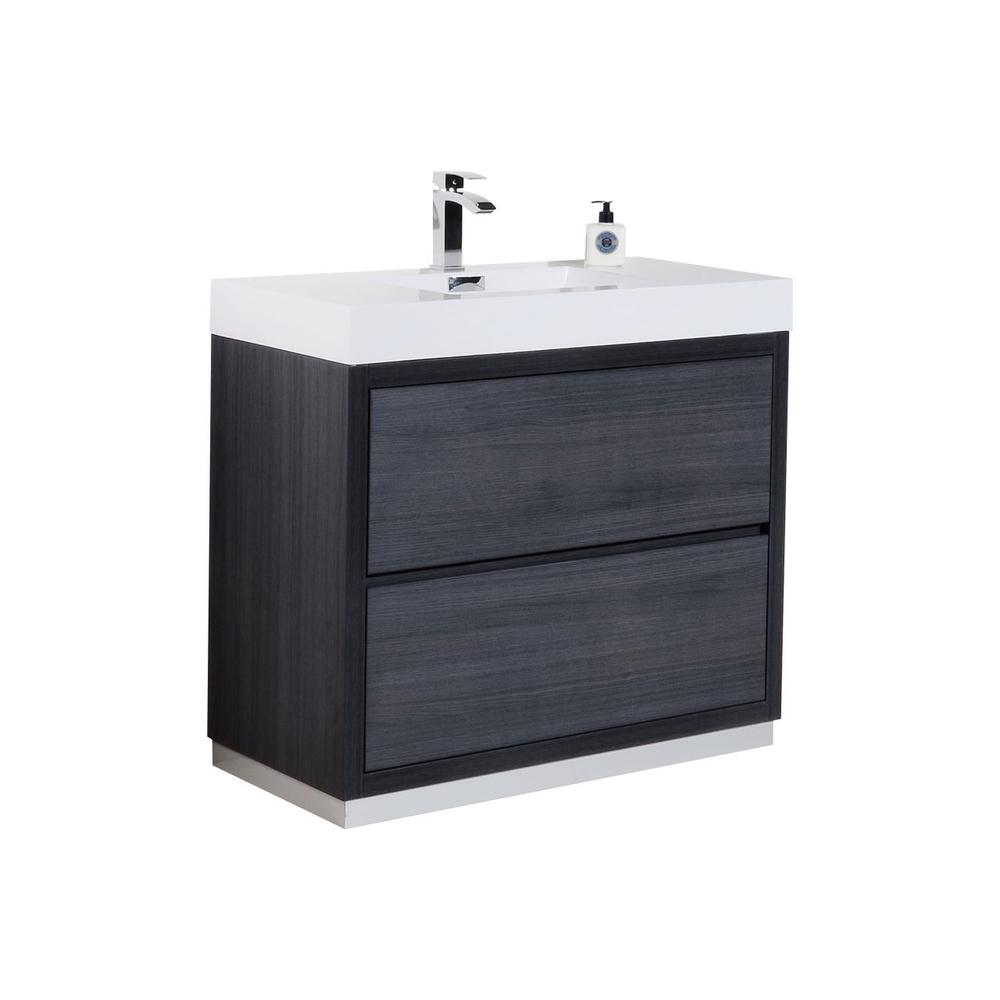 Bliss 40" Gray Oak Free Standing Modern Bathroom Vanity. Picture 1