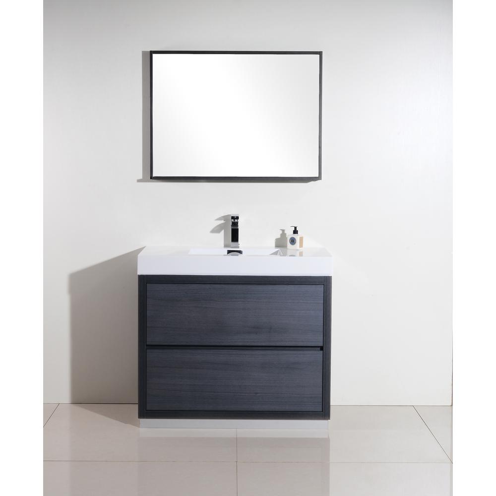 Bliss 40" Gray Oak Free Standing Modern Bathroom Vanity. Picture 2