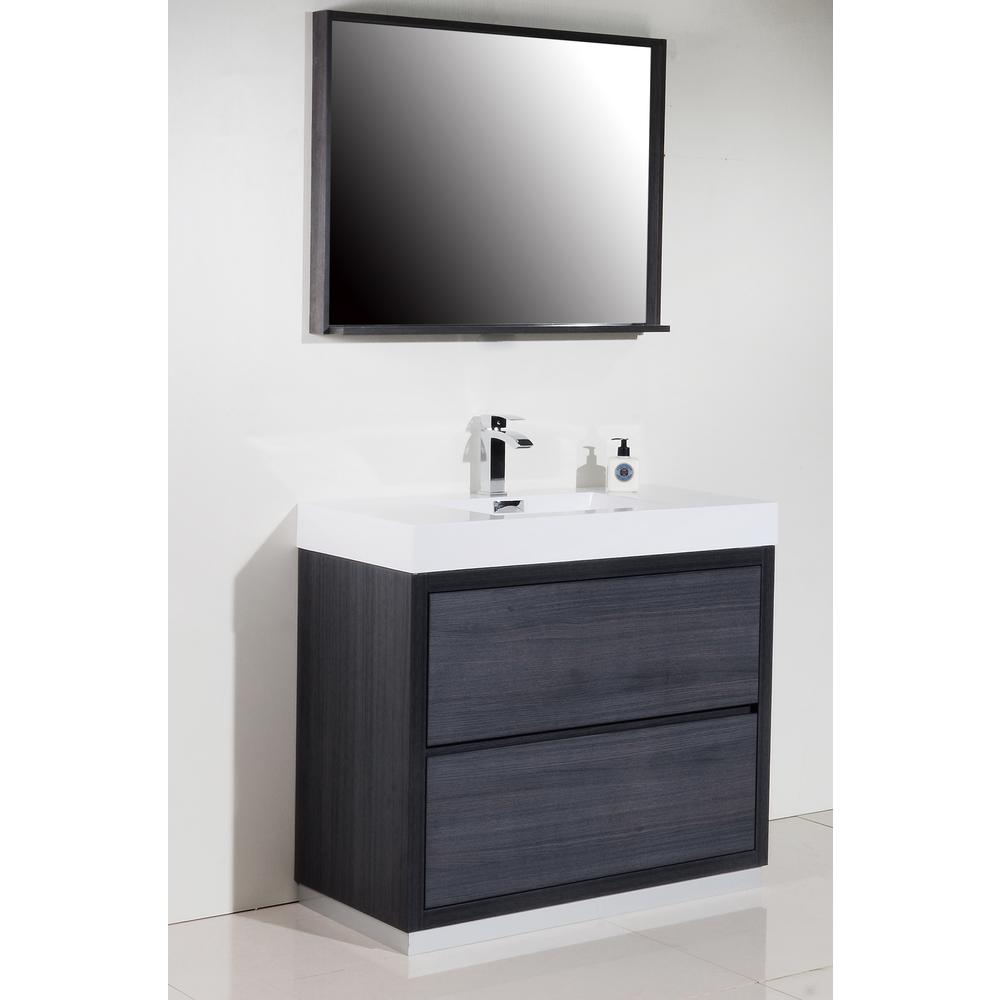 Bliss 40" Gray Oak Free Standing Modern Bathroom Vanity. Picture 3