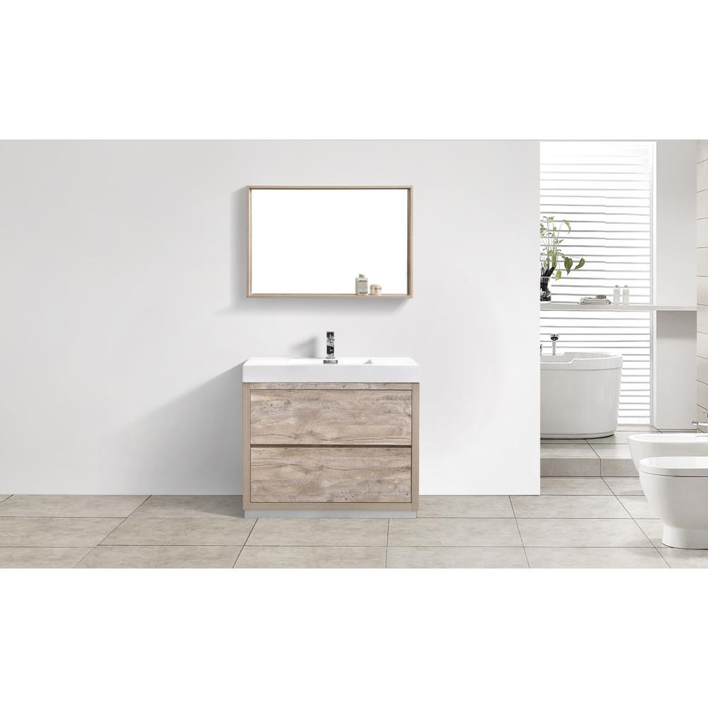 Bliss 40" Nature Wood Free Standing Modern Bathroom Vanity. Picture 2