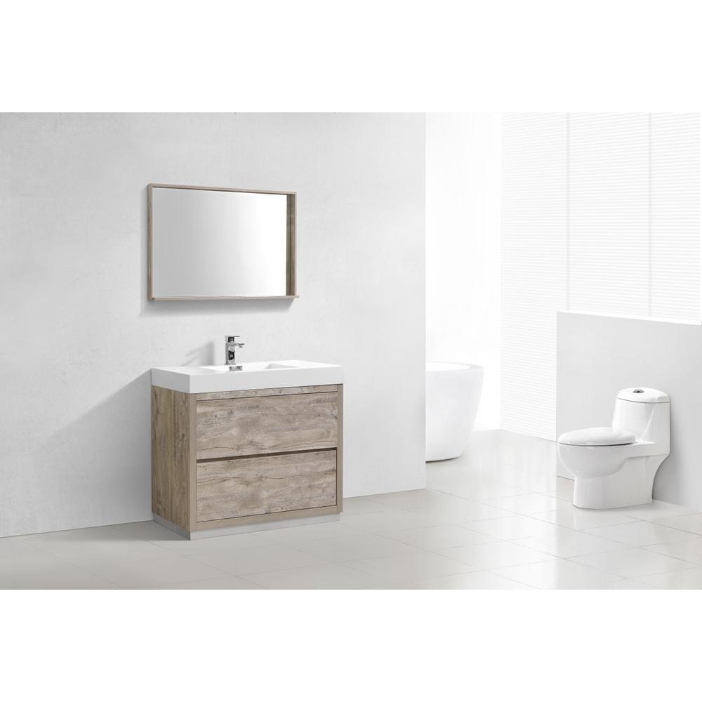 Bliss 40" Nature Wood Free Standing Modern Bathroom Vanity. Picture 3