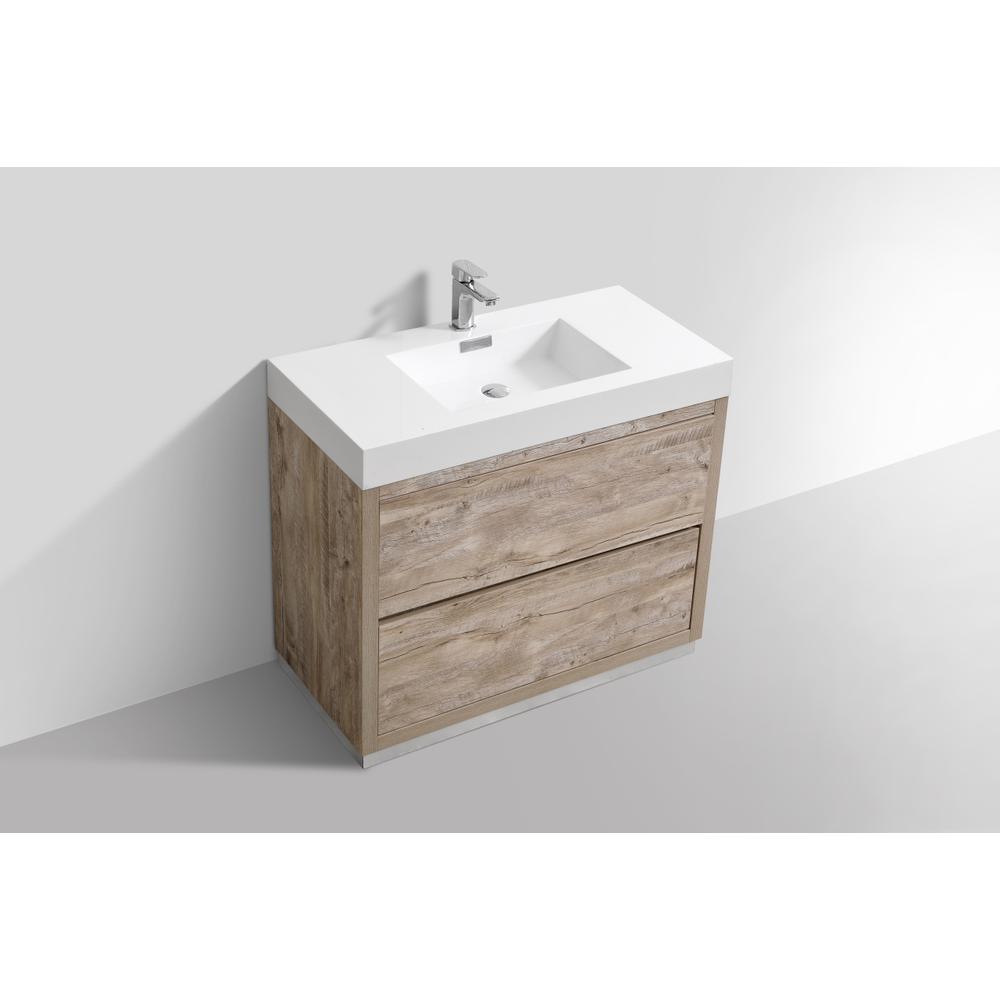 Bliss 40" Nature Wood Free Standing Modern Bathroom Vanity. Picture 4