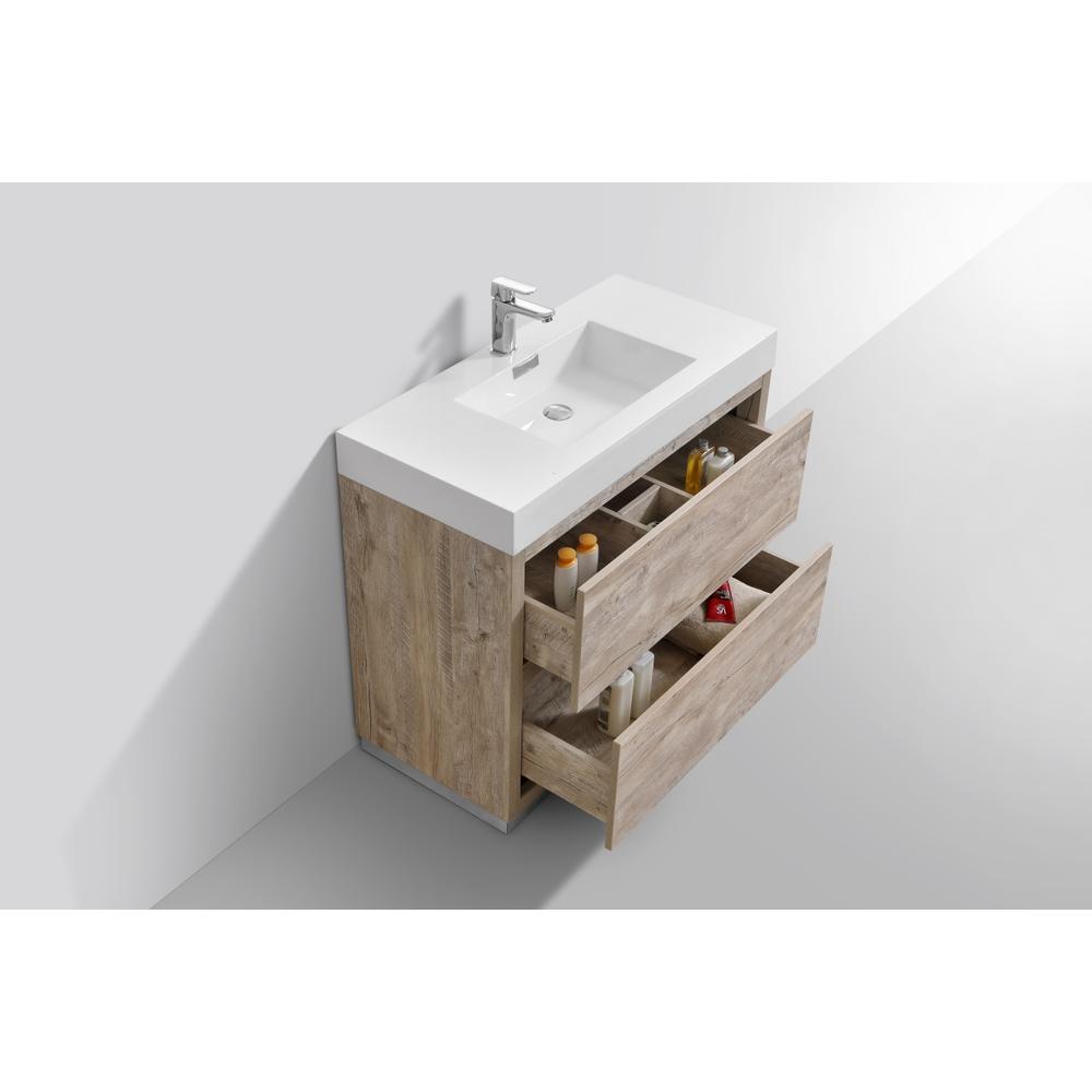 Bliss 40" Nature Wood Free Standing Modern Bathroom Vanity. Picture 5