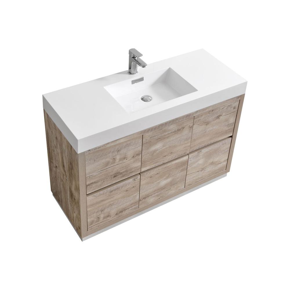 Bliss 48" Nature Wood Free Standing Modern Bathroom Vanity. Picture 1