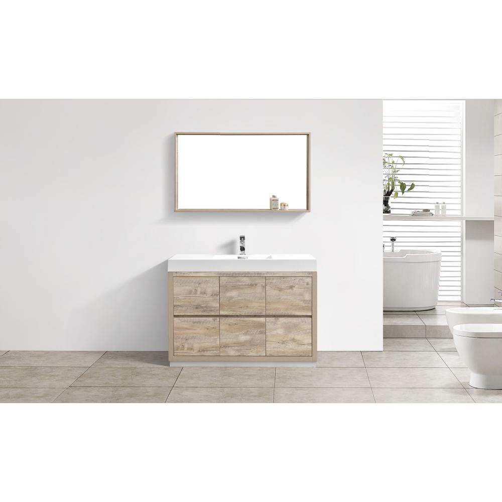 Bliss 48" Nature Wood Free Standing Modern Bathroom Vanity. Picture 2