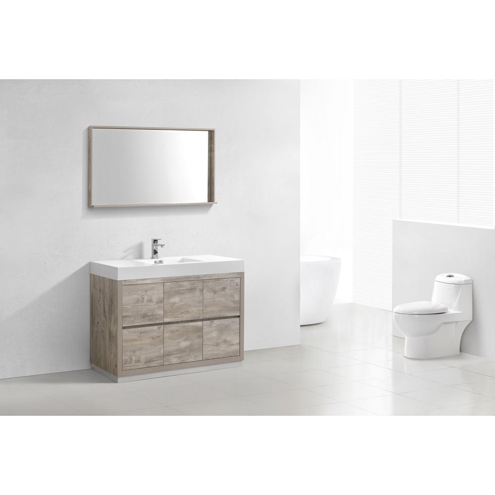 Bliss 48" Nature Wood Free Standing Modern Bathroom Vanity. Picture 3