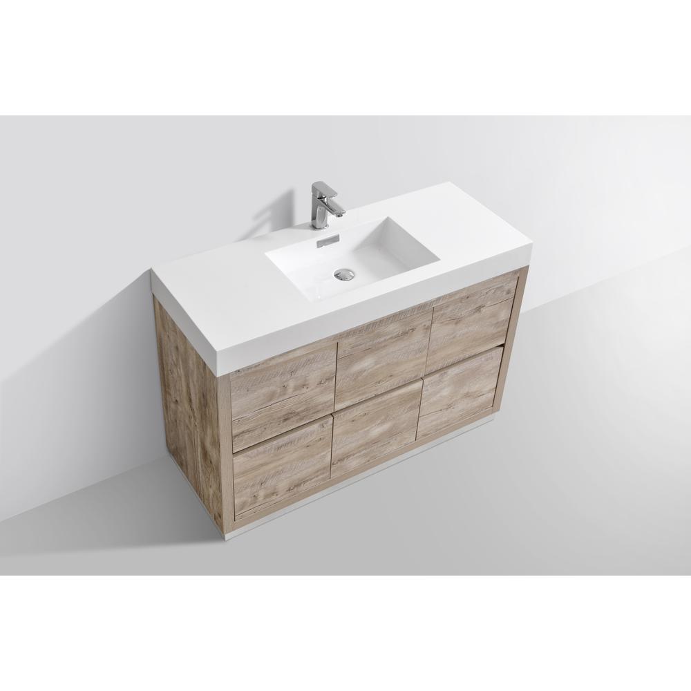 Bliss 48" Nature Wood Free Standing Modern Bathroom Vanity. Picture 4