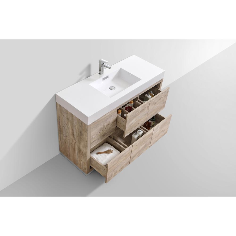 Bliss 48" Nature Wood Free Standing Modern Bathroom Vanity. Picture 5